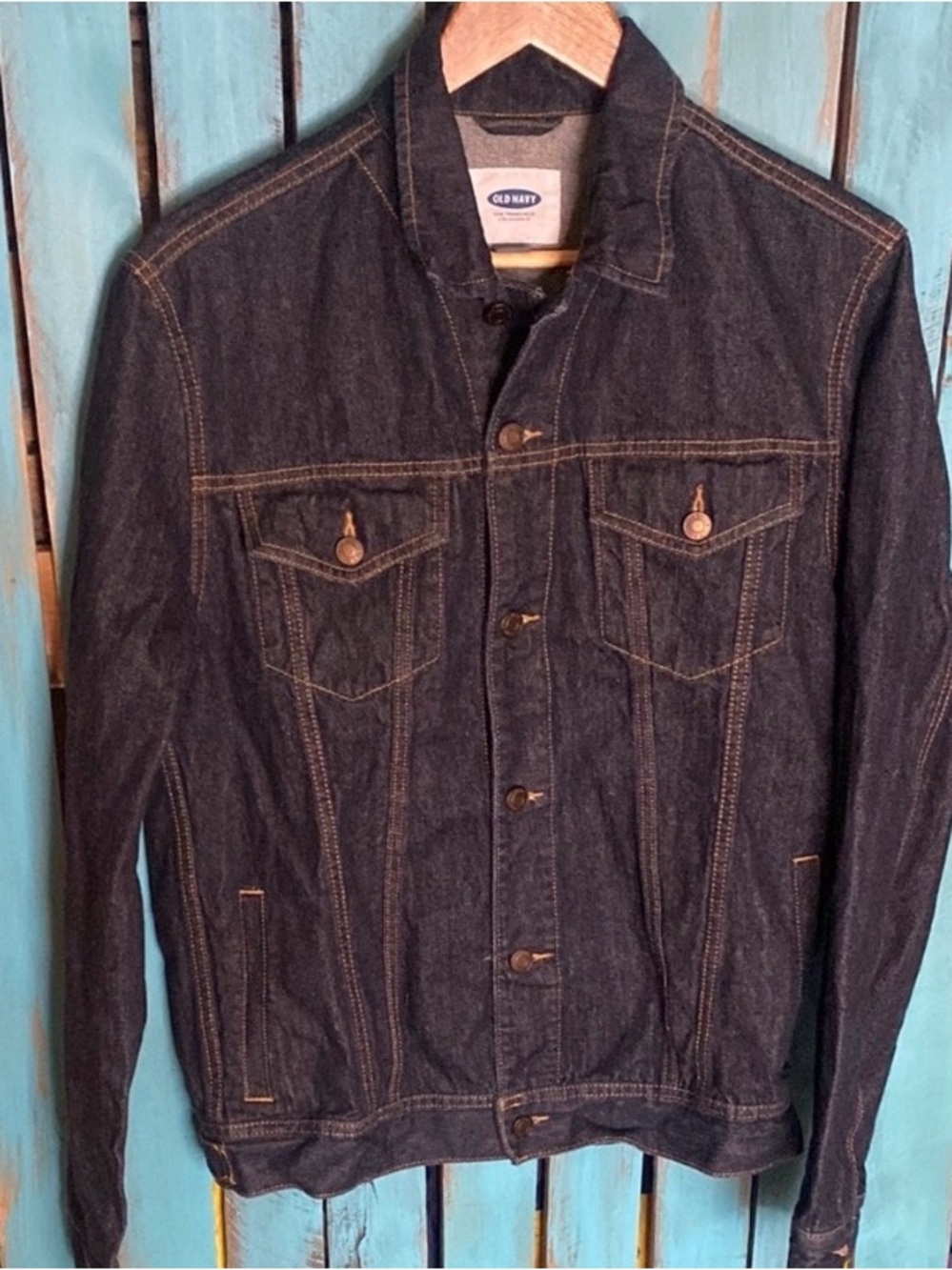 Old Navy Lightweight denim trucker Jacket Timeless Style faux side pockets M